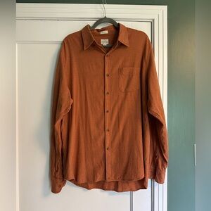 J. Crew Burnt Orange/Rust Colored Button-Up Shirt - Large